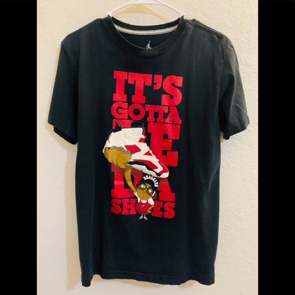 Jordan Men's Jumpman Short-Sleeve Crew T-Shirt ，Black and red Size M